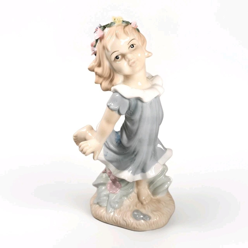 Raffles Porcelain Figurine RARE Dancing Girl Child With Flower Crown   10"